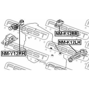 Подвеска двигателя FEBEST NM-Y12RH