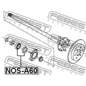 Подшипник приводного вала FEBEST NOS-A60-1