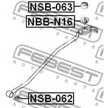 Втулка, шток вилки переключения передач FEBEST NSB-063-1
