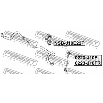 Втулка передн стабилизатора NISSAN QASHQAI 2006.12-2013.12 <b>FEBEST NSB-J10E22F</b>-2