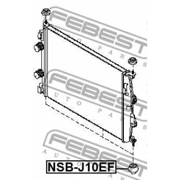 Втулка крепления радиатора NISSAN QASHQAI J10E 2006-2013 <b>FEBEST NSB-J10EF</b>-1