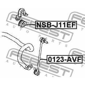 Втулка переднего стабилизатора d22 NISSAN QASHQAI UK <b>FEBEST NSB-J11EF</b>-1