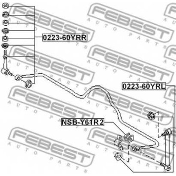 Опора стабилизатора FEBEST NSB-Y61R2