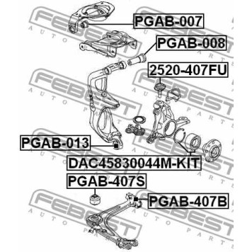 Подвеска рычага независимой подвески колеса FEBEST PGAB-008-2