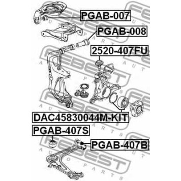 Подвеска рычага независимой подвески колеса FEBEST PGAB-407B-1