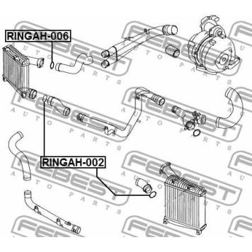 Кольцо уплотнительное воздушного патрубка подходит для AUDI A3/A3 Sportback (8P) 2003-2013 <b>FEBEST RINGAH-006</b>-1