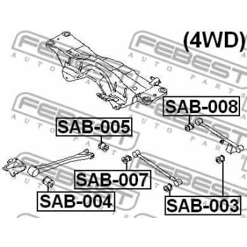 Подвеска рычага независимой подвески колеса FEBEST SAB-007-1
