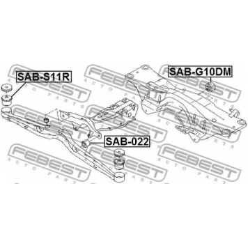 Втулка балки моста FEBEST SAB-S11R