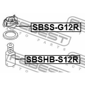 Пыльник с отбойником задний SUBARU LEGACY B14 2009.05- <b>FEBEST SBSHB-S12R</b>