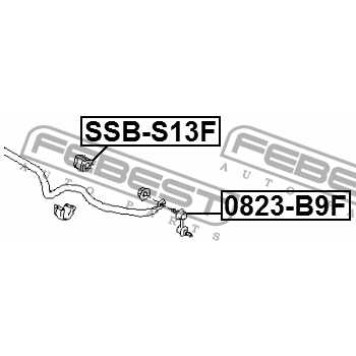Втулка стабилизатора передняя SUBARU IMPREZA XV G33 2011- <b>FEBEST SSB-S13F</b>-1