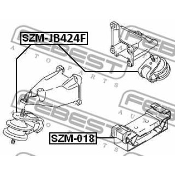 Опора двигателя передняя (гидравл) SUZUKI GRAND VITARA/ESCUDO 2006-2014 <b>FEBEST SZM-JB424F</b>-1