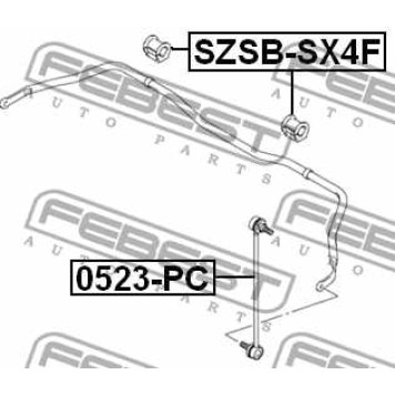 Опора стабилизатора FEBEST SZSB-SX4F-3