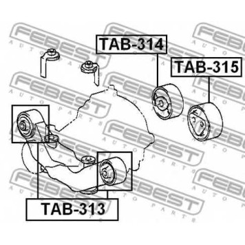 Опора, дифференциал FEBEST TAB-314-1