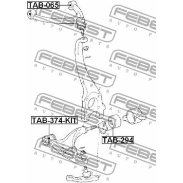Подвеска рычага независимой подвески колеса FEBEST TAB-374-KIT-1