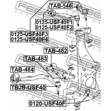 Подвеска рычага независимой подвески колеса FEBEST TAB-484-1