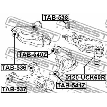 Втулка рычага колесной подвески FEBEST TAB-540Z-1