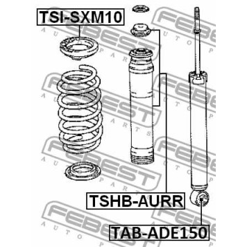 Сайлентблок заднего амортизатора подходит для TOYOTA AURIS/HYBRID (UKP) ADE15#, NDE150, NRE150, ZRE15#, ZZE150, ZWE150 2007.02-2013.05 [EU] <b>FEBEST TAB-ADE150</b>-2