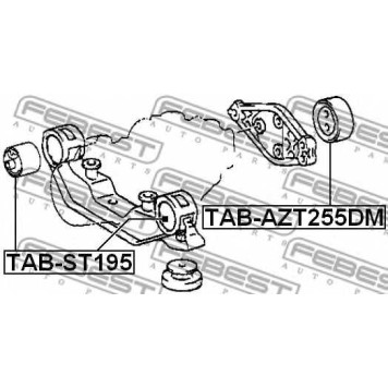 Опора, дифференциал FEBEST TAB-AZT255DM
