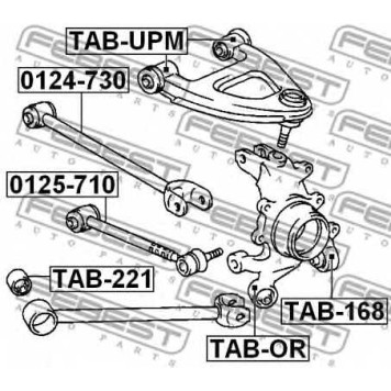 Сайлентблок задней цапфы FEBEST TAB-OR