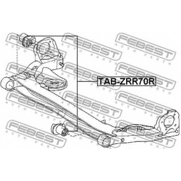 Втулка балки моста FEBEST TAB-ZRR70R-1