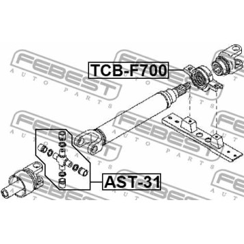 Подшипник, промежуточный подшипник карданного вала FEBEST TCB-F700-2
