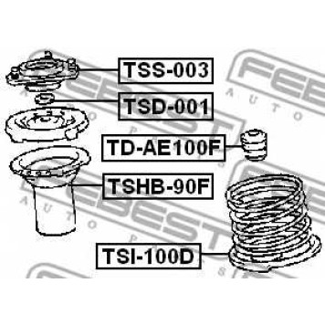 Амортизатор передний для TOYOTA CARINA E, CARINA, COROLLA LEVIN, COROLLA, CORONA <b>FEBEST TD-AE100F</b>-1