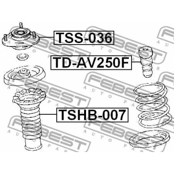 Амортизатор передний для TOYOTA COROLLA(CDE12#, NDE12#, R1#, ZDE12#, ZER#, ZZE12#), WILL VS(NZE12#, ZZE12#) <b>FEBEST TD-AV250F</b>-2