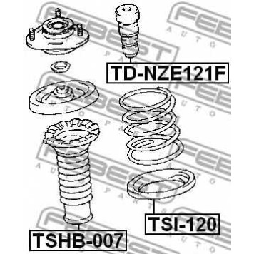 Амортизатор передний для TOYOTA ALLION, COROLLA, PRIUS, WILL VS <b>FEBEST TD-NZE121F</b>-1