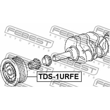 Шкив коленвала TOYOTA LAND CRUISER 200 UZJ200/VDJ200/GRJ200/URJ20# 2007- <b>FEBEST TDS-1URFE</b>-2