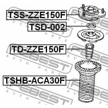 Амортизатор передний для LEXUS CT / TOYOTA AURIS, COROLLA RUMION, COROLLA, PRIUS <b>FEBEST TD-ZZE150F</b>-2