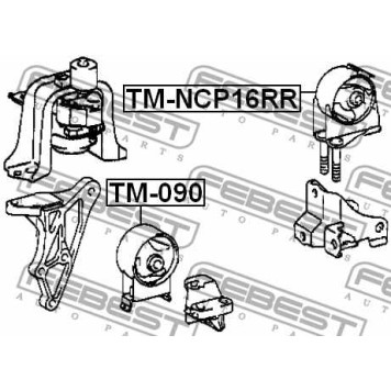 Подвеска двигателя FEBEST TM-NCP16RR-1