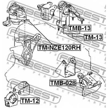 Подвеска двигателя FEBEST TM-NZE120RH-1