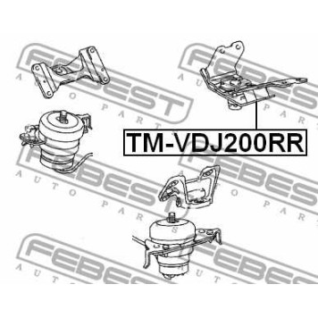 Опора двигателя задняя TOYOTA LAND CRUISER 200 2007- <b>FEBEST TM-VDJ200RR</b>-1