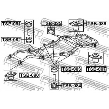 Втулка балки моста FEBEST TSB-080