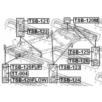 Втулка балки моста FEBEST TSB-120FUP-1