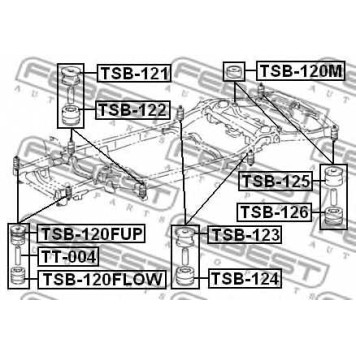Втулка балки моста FEBEST TSB-126