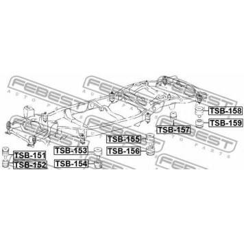 Втулка балки моста FEBEST TSB-156-1