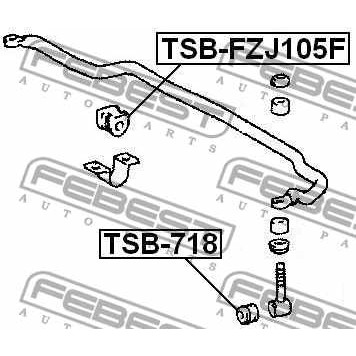 Втулка переднего стабилизатора d30 FEBEST TSB-FZJ105F-1