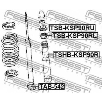 Дистанционная труба, амортизатор FEBEST TSB-KSP90RL-1