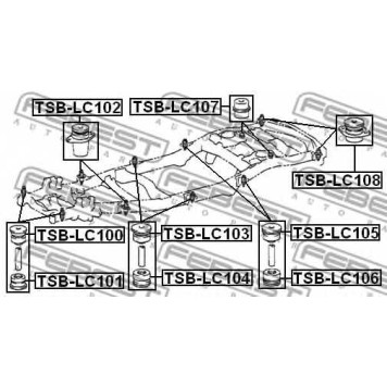 Втулка балки моста FEBEST TSB-LC102