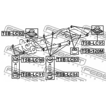 Втулка балки моста FEBEST TSB-LC95-1
