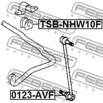 Опора стабилизатора FEBEST TSB-NHW10F