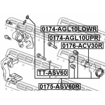 Заглушка направл втулки тормозн суппорта TOYOTA RAV4 2005.11-2012.12 <b>FEBEST TT-ASV60</b>-1