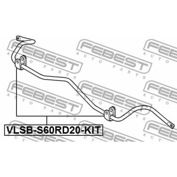 Втулка стабилизатора задняя VOLVO S60 01-09 (компл-2шт) <b>FEBEST VLSB-S60RD20-KIT</b>-1