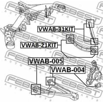 Подвеска рычага независимой подвески колеса FEBEST VWAB-21KIT