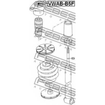 Втулка, амортизатор FEBEST VWAB-B5F-1