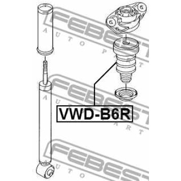 Амортизатор задний для AUDI A1 / SKODA OCTAVIA, SUPERB, YETI / VW BEETLE, GOLF, JETTA, PASSAT, TIGUAN, TOURAN <b>FEBEST VWD-B6R</b>-2