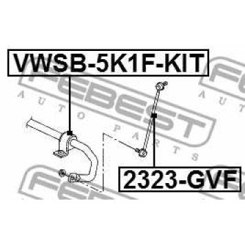 Втулка стабилизатора передняя комплект-4 половинки SKODA OCTAVIA II 2004-2012 <b>FEBEST VWSB-5K1F-KIT</b>-2