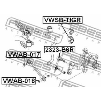 Втулка стабилизатора задняя VW TIGUAN <b>FEBEST VWSB-TIGR</b>-1