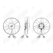 Электровентилятор охлаждения (без кожуха) Skoda Octavia A5 (04-)/VW Golf V (03-) (Brose) <b>FEHU FFC1082</b>